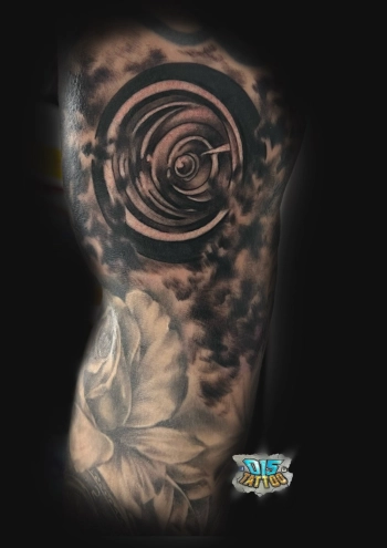 Tattoo arm black and grey