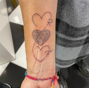Tattoo hart vingerafdrukken