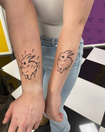 Tattoo konijnen broer en zus