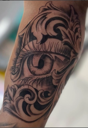 Tattoo oog met barok