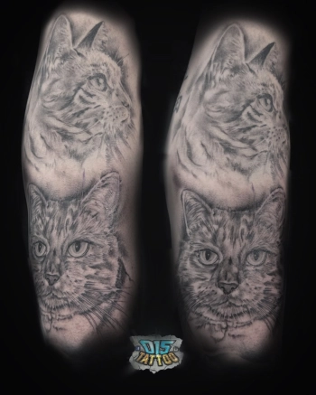 Tattoo portret katten