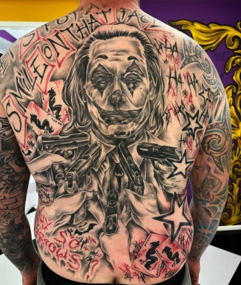 Tattoo rugstuk Joker