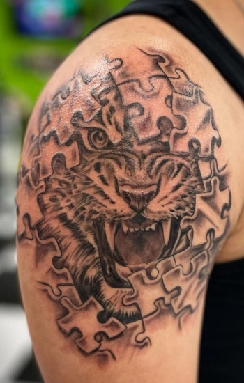 Tattoo tijger puzzels