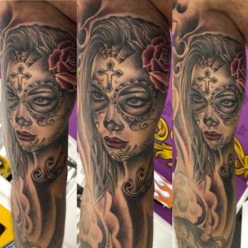 tattoo gangster stijl arm 
